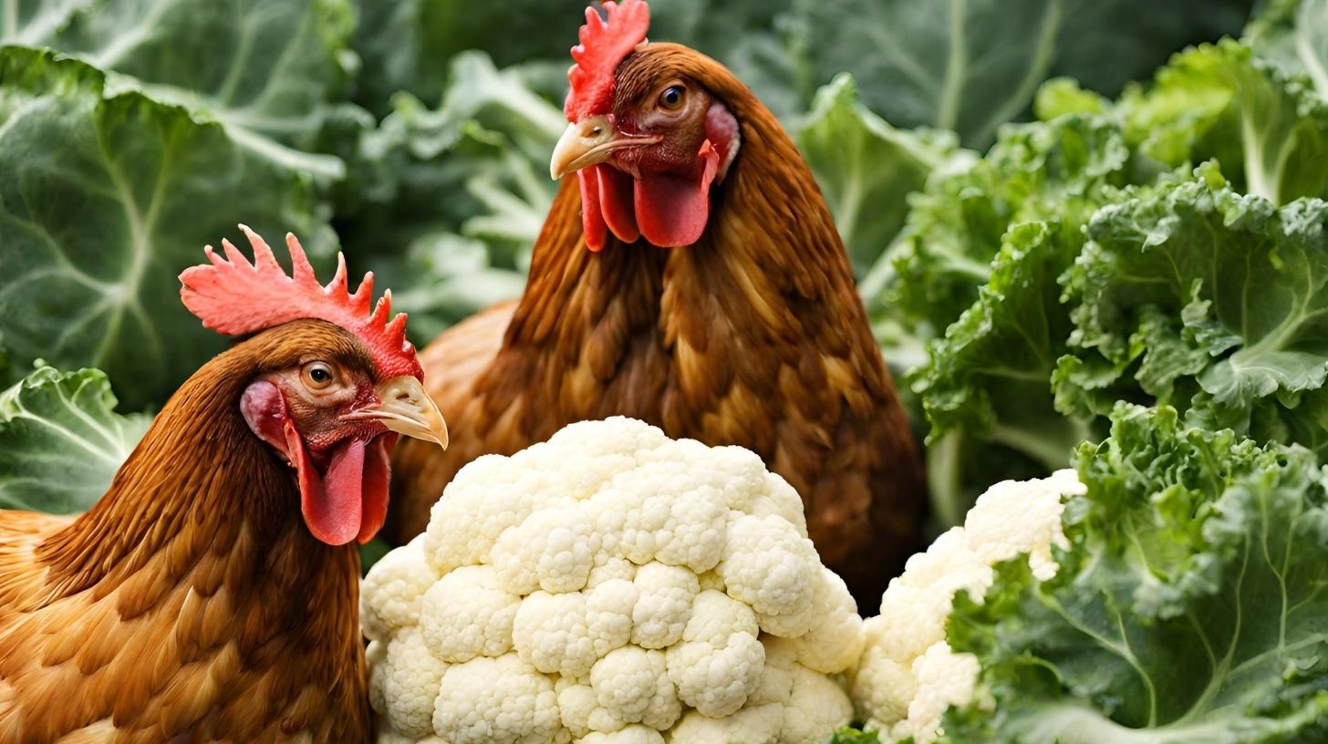Chickens Eat Cauliflower