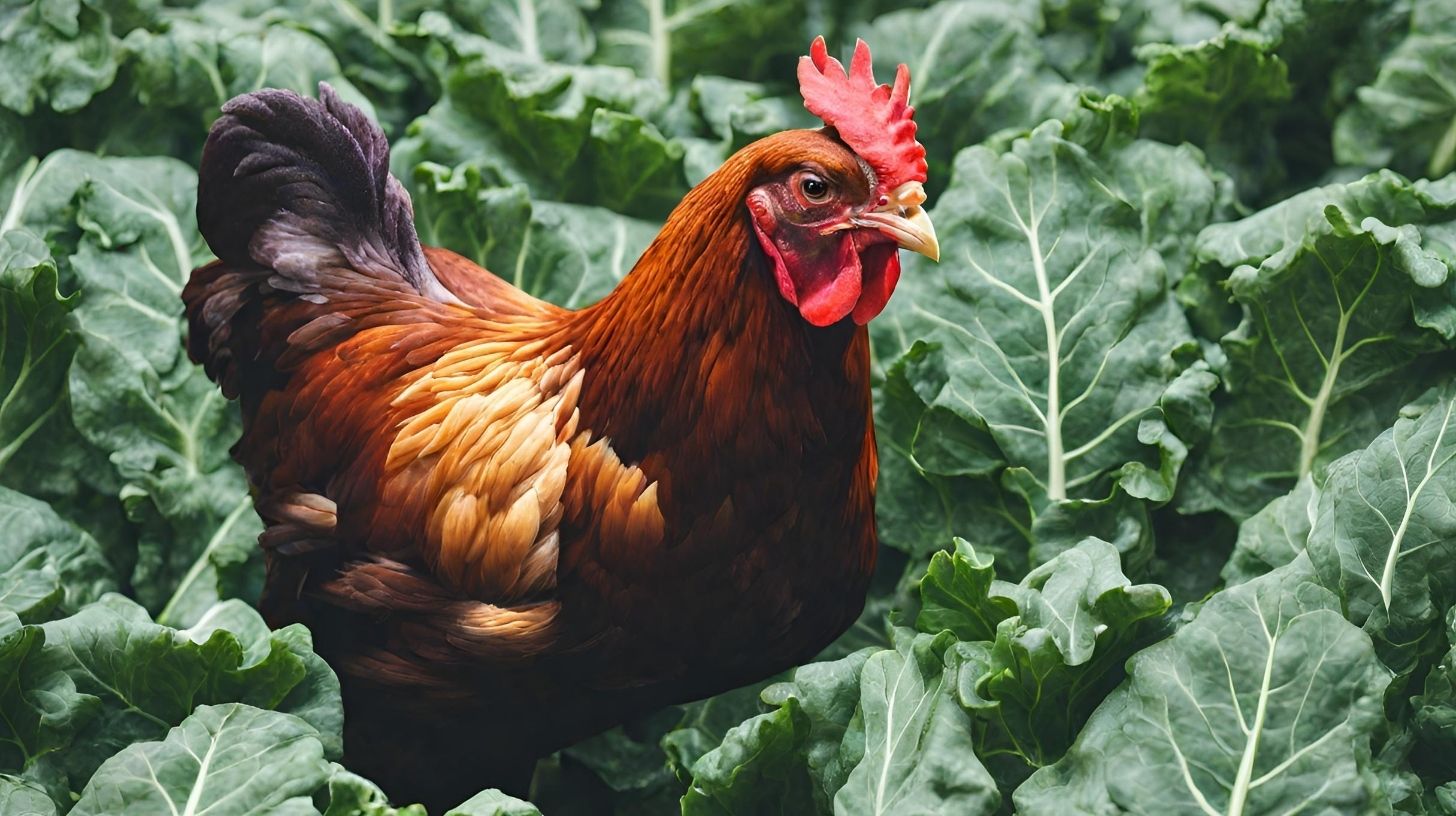 Chickens Eat Collard Greens