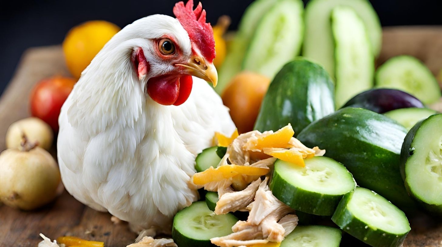 Chickens Eat Cucumber Peels