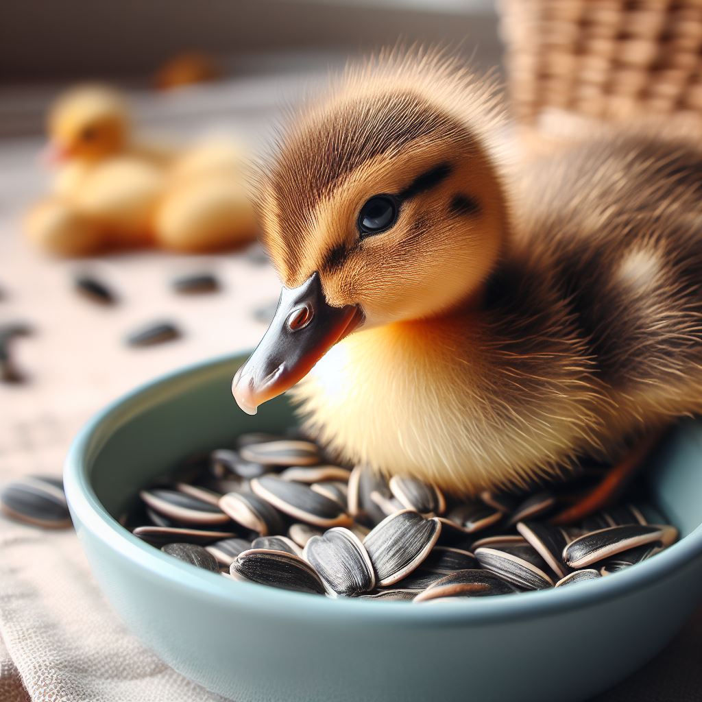 Duckling Eating Safflower