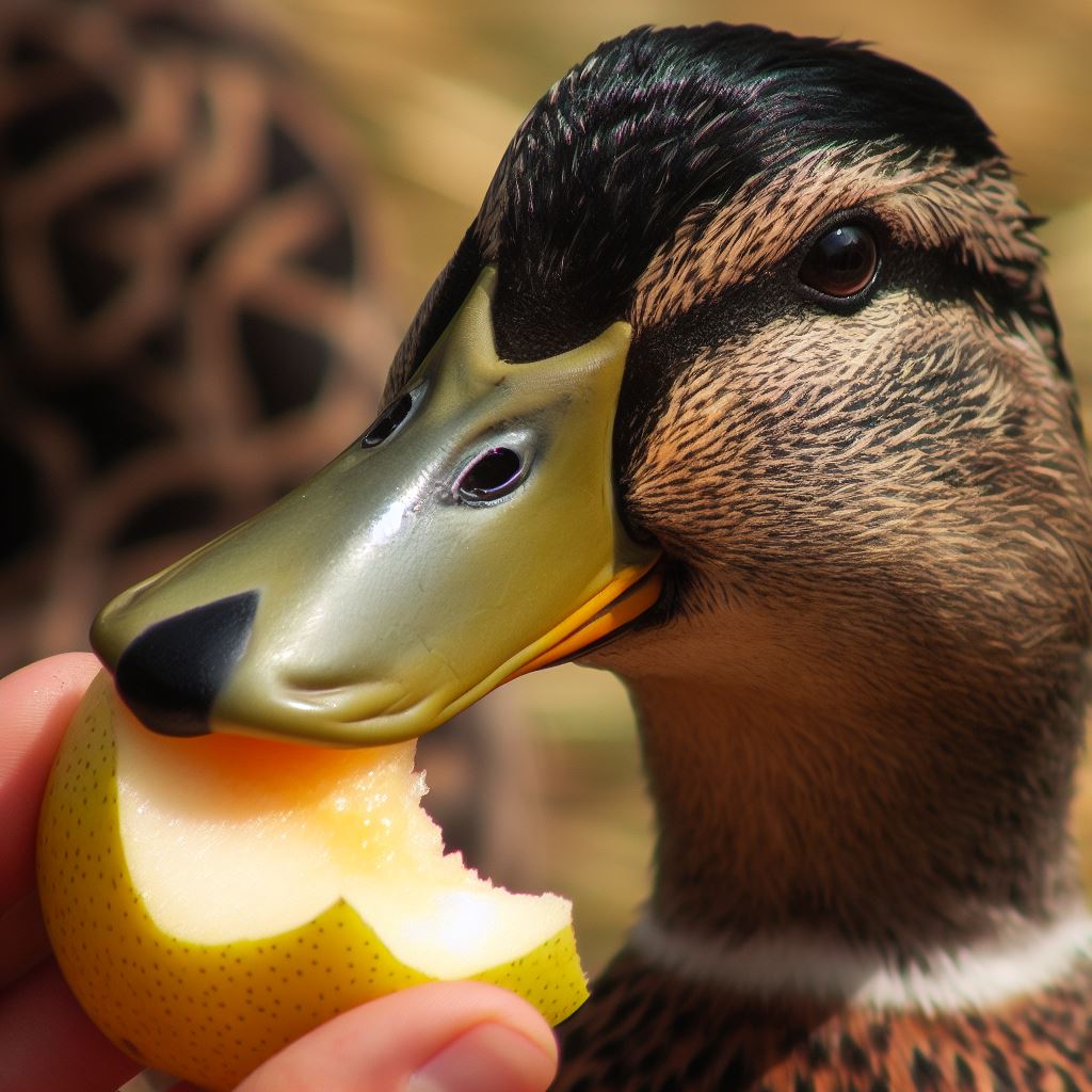 Ducks Eating Pears