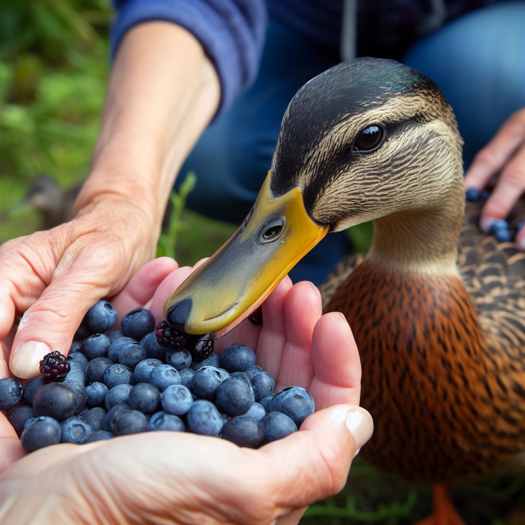 Feeding Blueberries to Ducks
