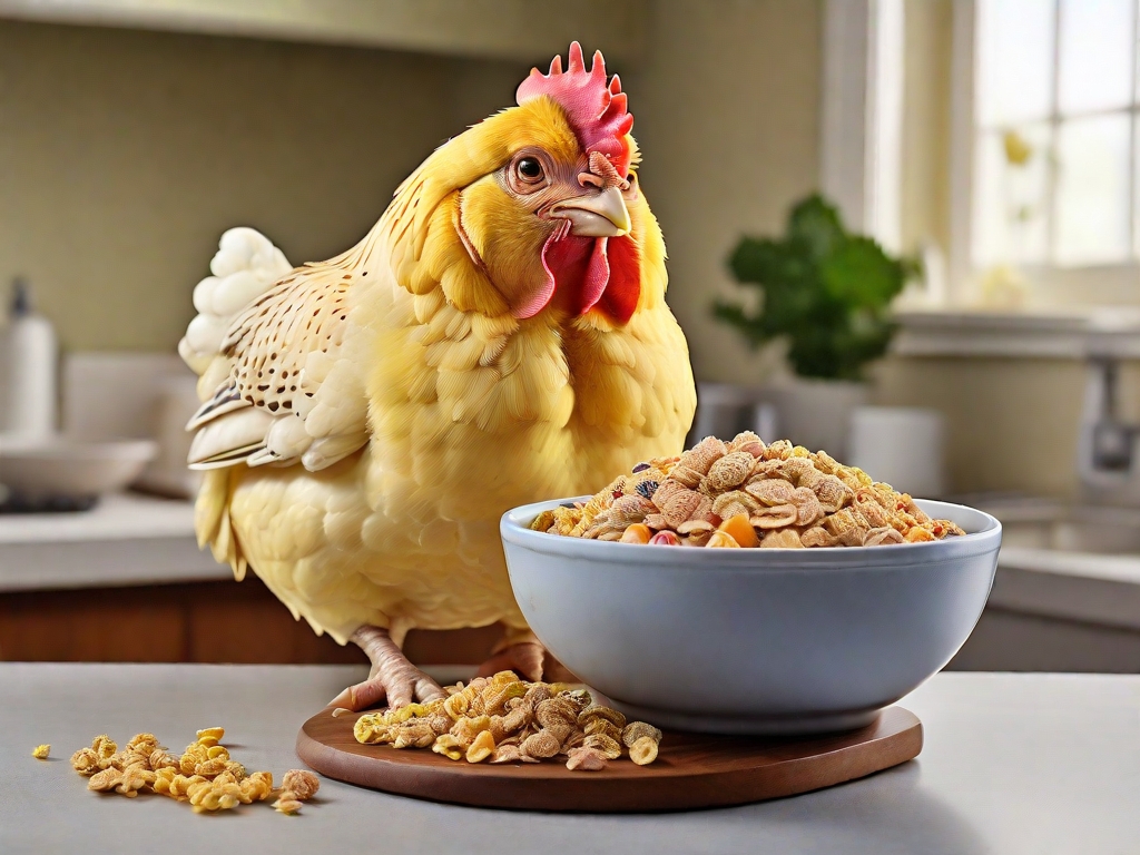 Overweight chicken Eat Cereal