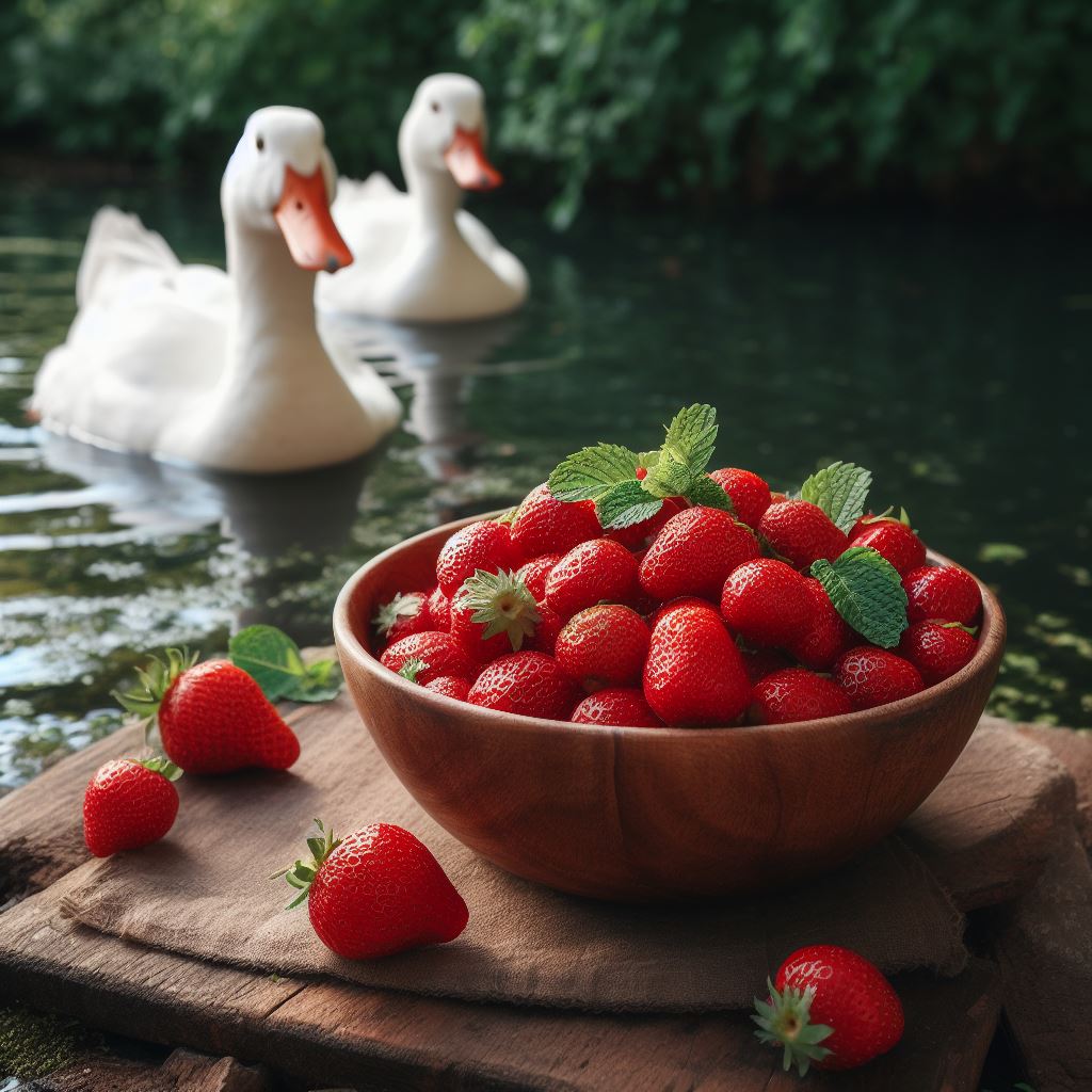 Safely Feed Ducks Strawberries