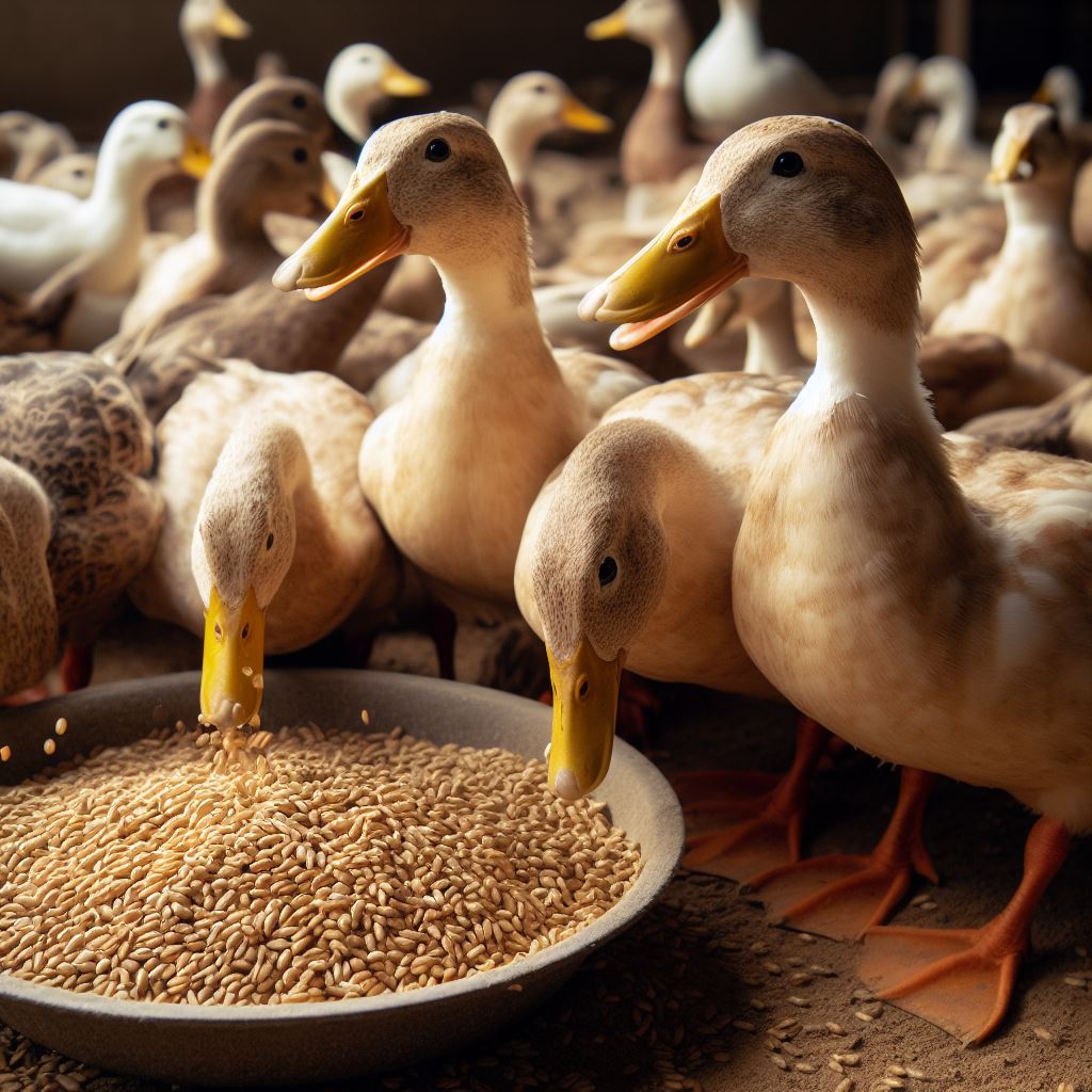 Feeding Barley To Ducks