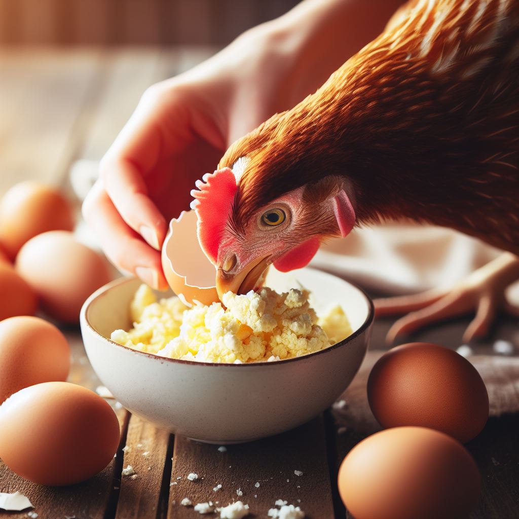 Feeding Boiled Eggs to Chickens