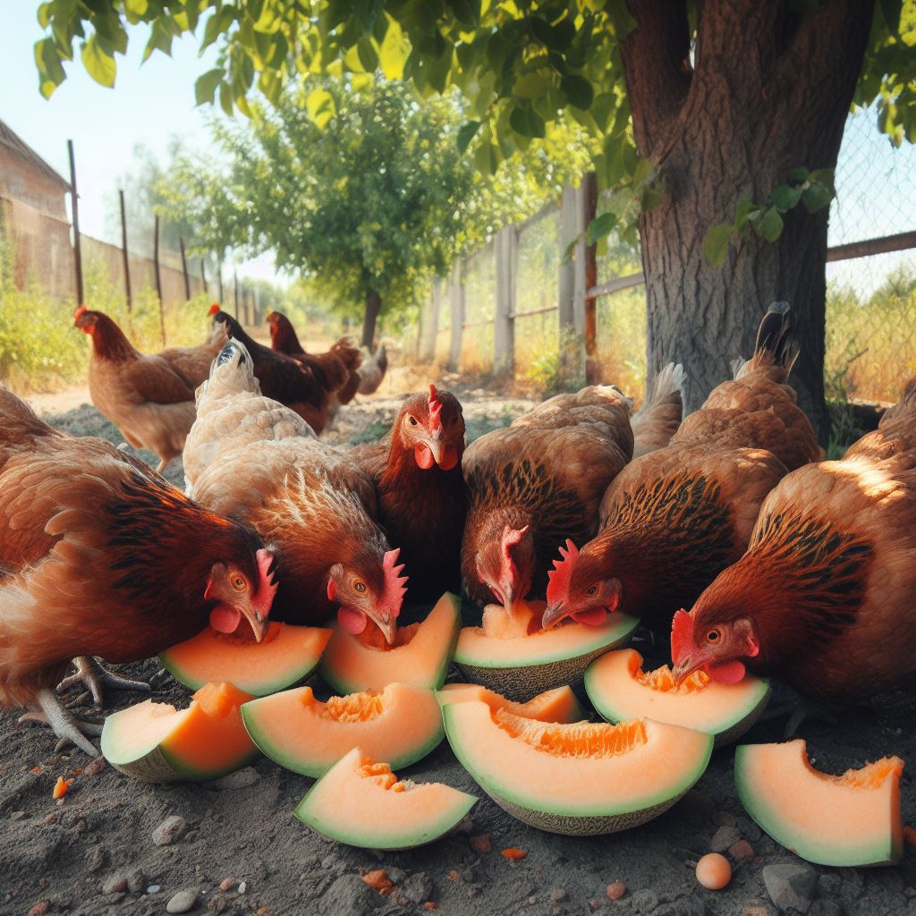 Feeding Cantaloupe to Chickens